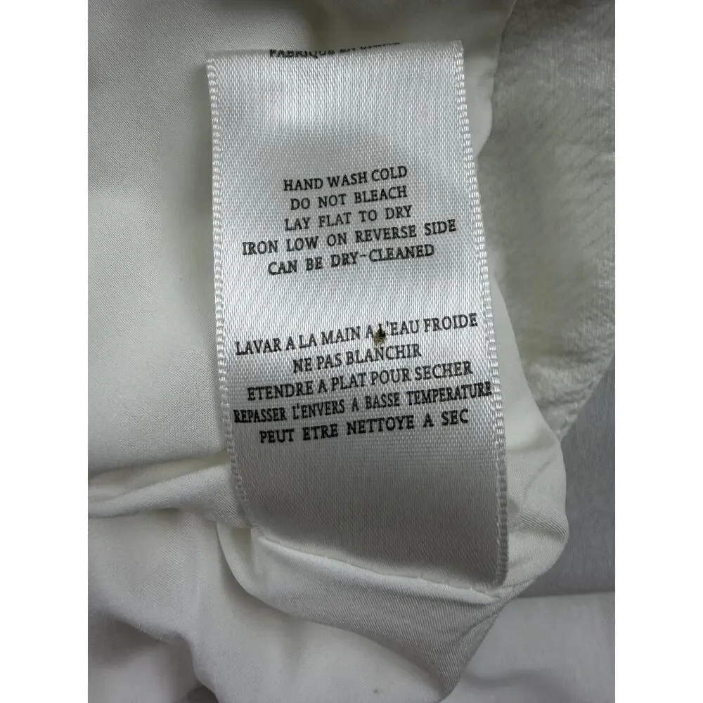 BLANKNYC White So Icy Collarless Mesh Moto Jacket Panel Asymmetric Zip M